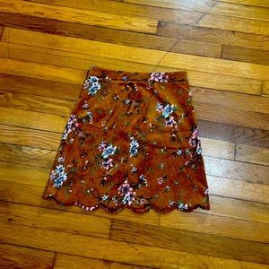 Brown skirt flower pattern